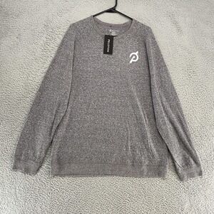 Peloton Sweatshirt Mens Large Gray Logo Athletic Training Cycling Relaxed